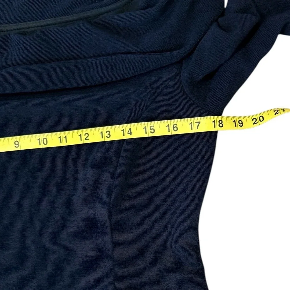 Nicole Studio New York VTG Navy Blue Portrait Collar Dress Size 10 Made in USA